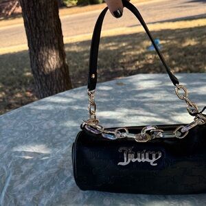 Juicy Couture Black and Gold Shoulder Bag